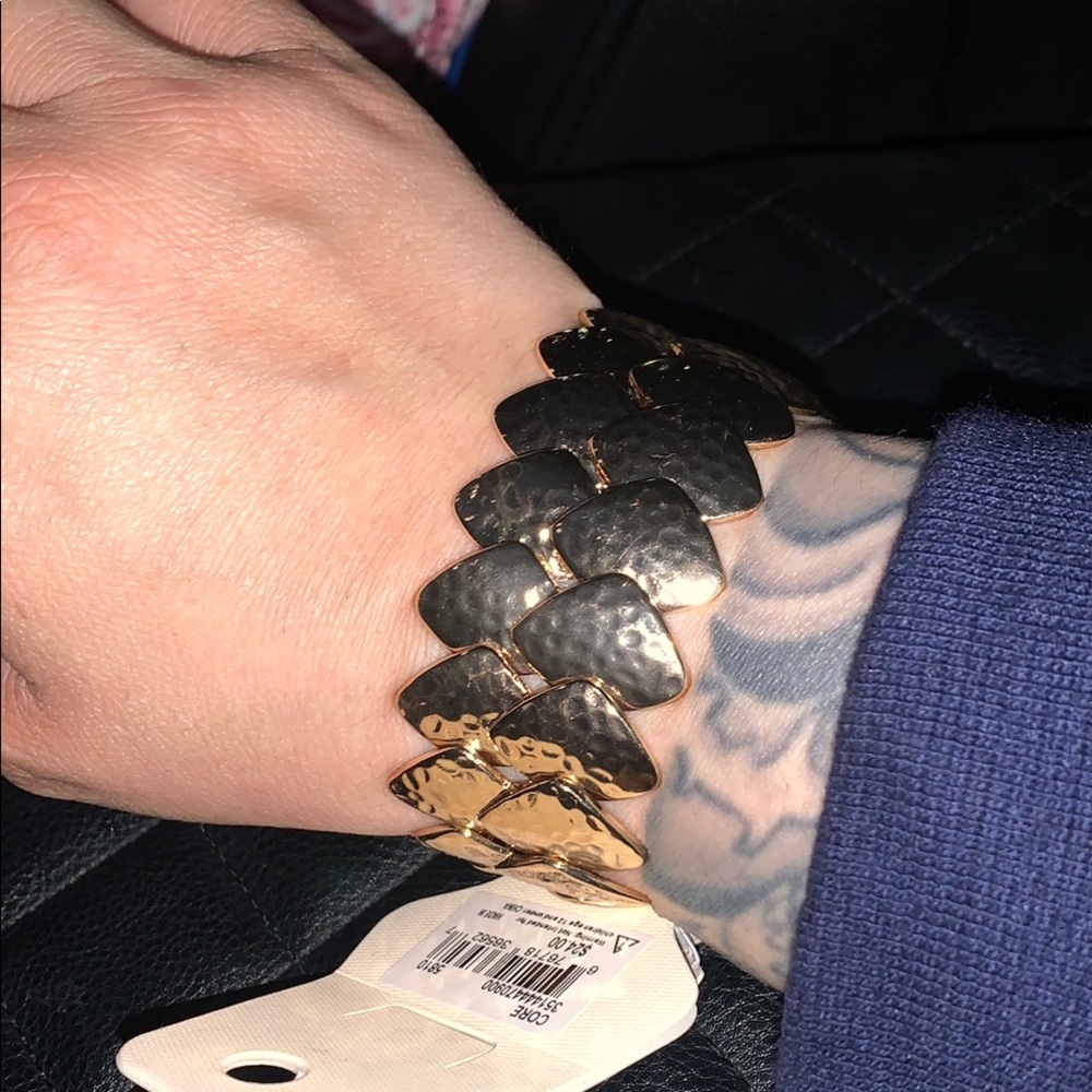 Gold Hammered Bracelet